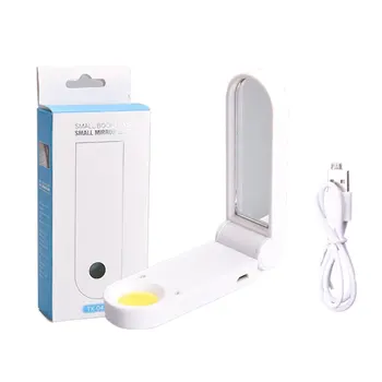 

1Pc Creative Fshion Cob Makeup Mirror Light Usb Rechargeable Night Light Portable Led Small Table Lamp