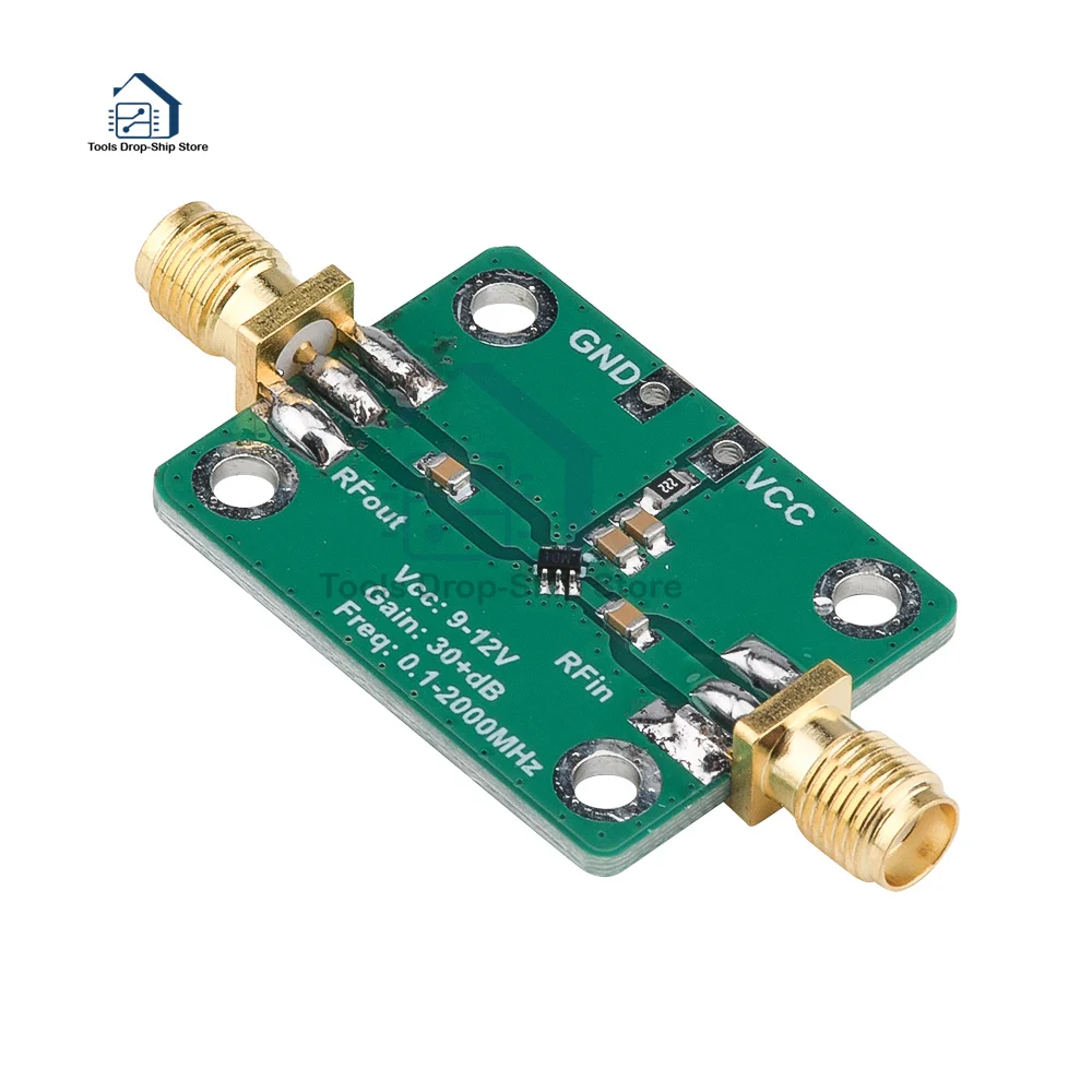 Radio Frequency Wideband Amplifier Low Noise Amplifier LNA 9-12V (0.1-2000MHz Gain 30+dB)