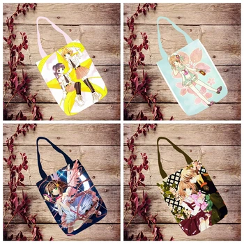 

1PCS Cardcaptor Sakura Fashion Anime Canvas Shoulder Bags Casual Shopping Bag Tote Handbag Travel Unisex New Gifts