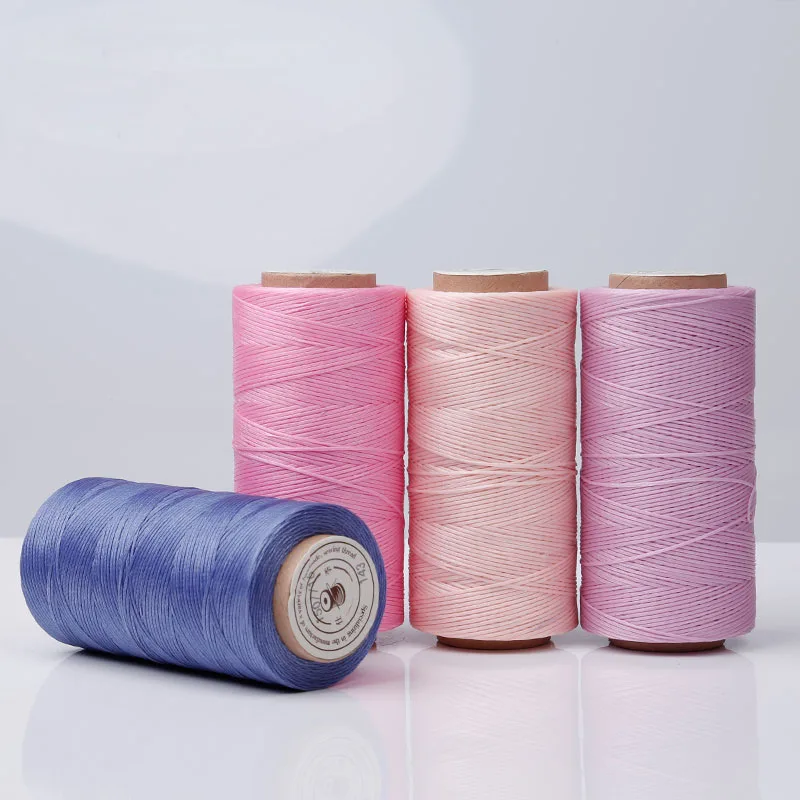 다채로운 260 미터 롤 플랫 왁스 스레드, 폴리에스터 스트링, DIY 쥬얼리 제작, 가죽 바느질, 수제 공예, 150d, 0.8mm..