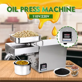 

EU/US Plug Automatic Oil Press Machine Stainless steel LED Digital Temperature Control Peanutss Sesame Nut 1500W Oil extractor