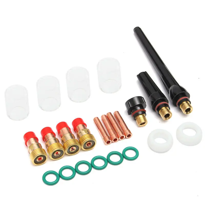

Welder Welding Torch Gas Lens Soldering 23pcs TIG Parts #10 Cup Collet Kit