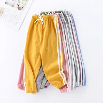 

Solid Colors Kids Pants Children Trousers For Baby Boys And Girl's Summer Beach Loose Long Pants size 80-120cm