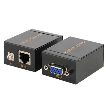 

1 Pair 60m VGA Signal Network Extender to Lan CAT6/5E RJ45 Ethernet 1080P Amplifier Transmitter Receiver Adapter