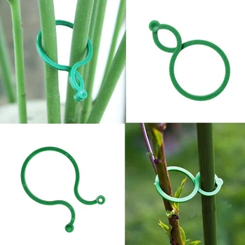 

200Pc Reusable Garden Cable Ties 8-shape Reusable Plant Support Gardening Tree Tie Snap Buckle Belts Plants Fixed Hanging Decor