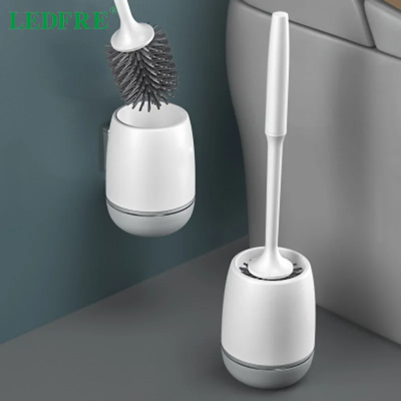 LEDFRE Toilet Brush Holder Cleaning Brush Kit Bowl Set Soft Bristle Bathroom Cleaning Products Household GoodsLF73001