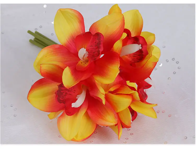 High Quality DIY Imitation Flower Silk Orchid Artificial Flower For Home Wedding Decoration Multicolor Optional JH181 (6)
