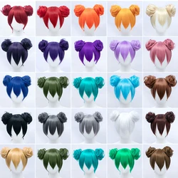 LUPU Women's Fake Hair Bun Cosplay Chignon Red Purple Pink Brown Green White Claw In Hairpieces for Costume Cartoon Accessories