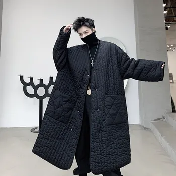 

2020 Spring New Year Korean Version Of The Advanced Darkened Long Diamond-shaped Loose Street Casual Cotton Coat