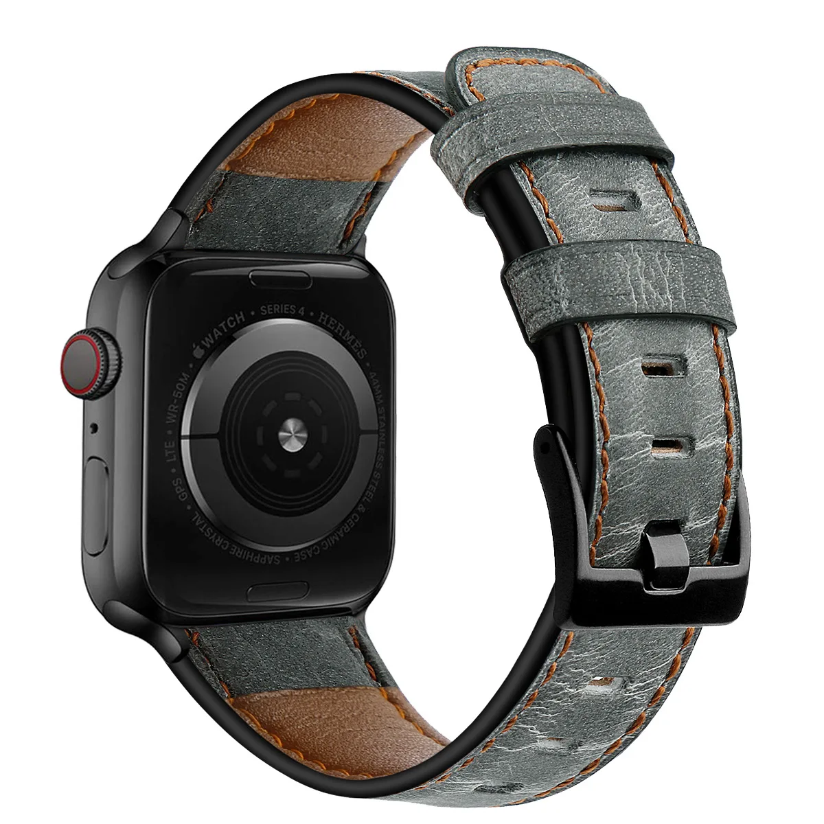 Сменный ремешок из натуральной кожи для Apple Watch, ремешки серии 5, 4, 3, 2, 1, Ретро ремешок для часов Iwatch 38 мм, 42 мм, 40 мм, 44 мм