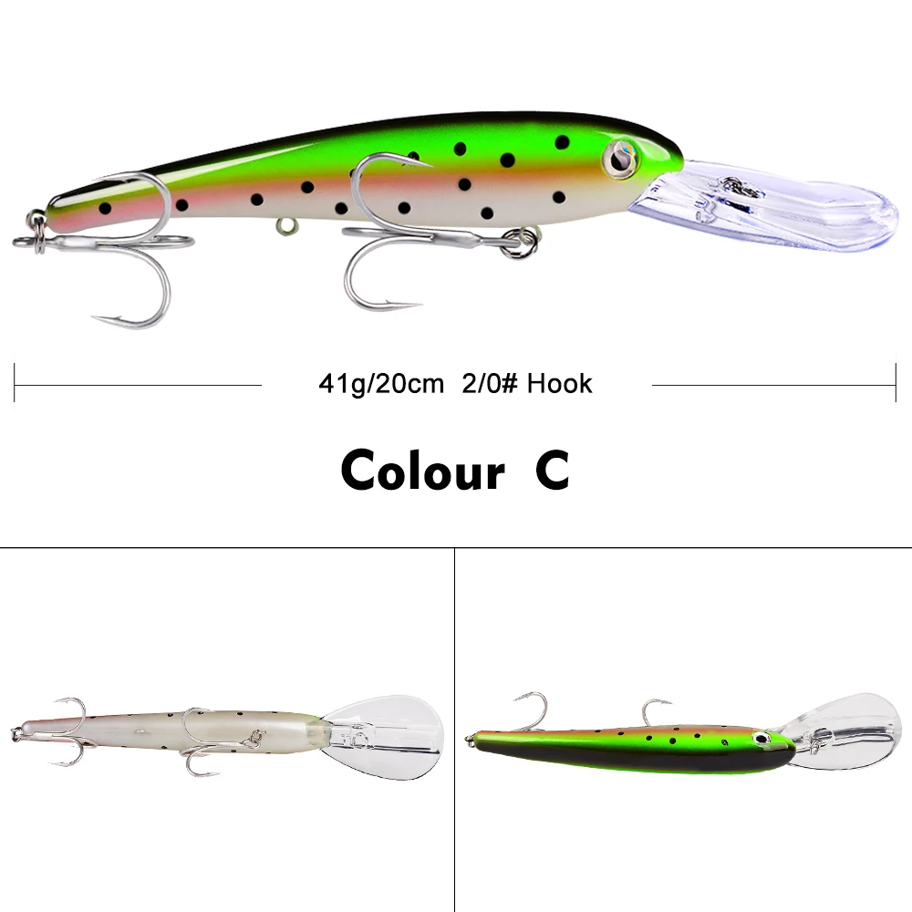 Ultra Long Casting Fishing Lure 41g/20cm Saltwater Sinking Minnow Fishing  Bait Fishing Tackle 2/0 # Hook Big Seabass Hard Bait - AliExpress