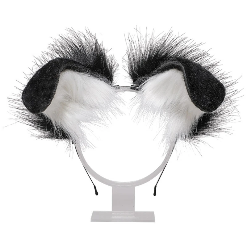 Costume Headband Plush Dog Ears Furry Animal Ears Kawaii Hair Hoop For Halloween Cosplay Party