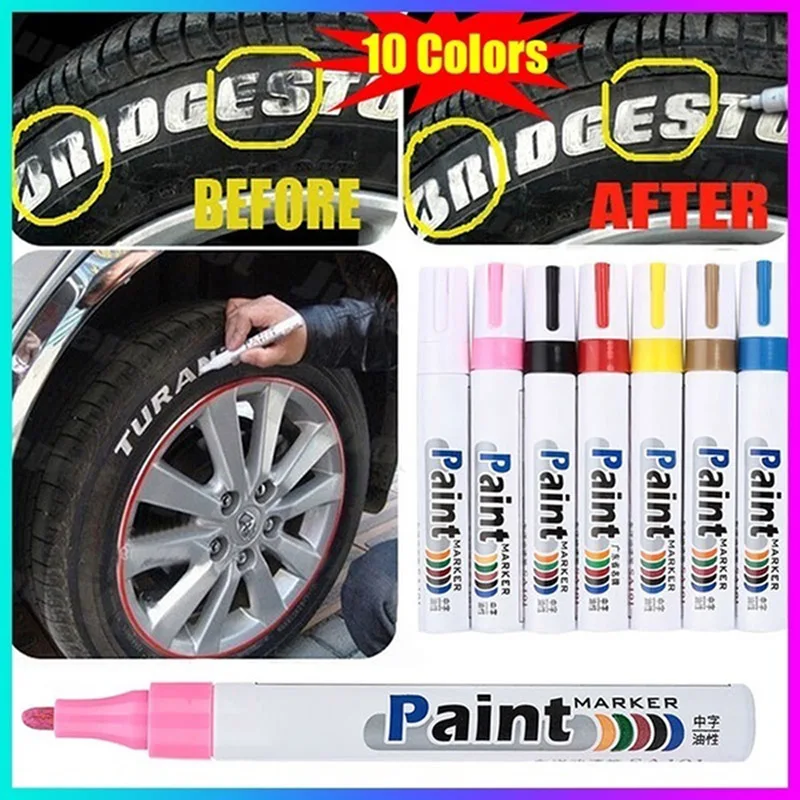 Car tire paint pen Waterproof Permanent Paint Marker Pen(10 colors optional