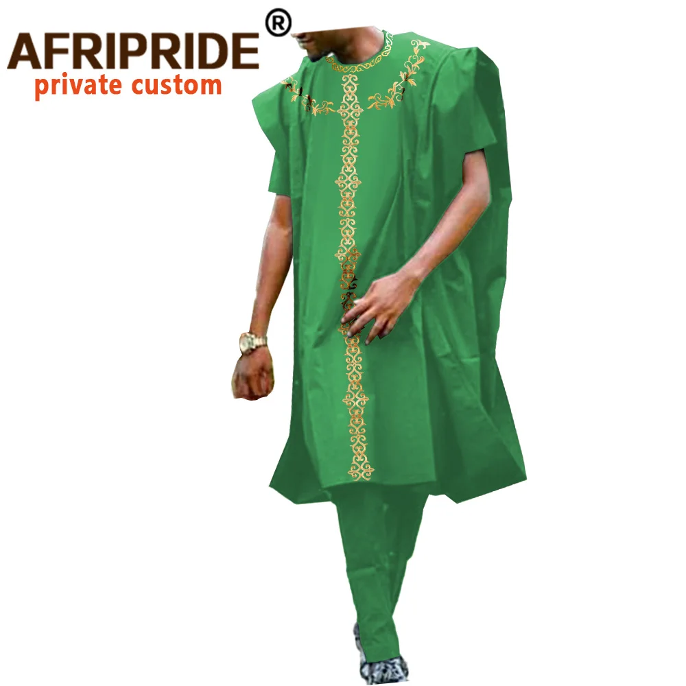 

African Clothing for Men Dashiki Coats Shirts and Ankara Pants 3 Piece Suit Agbada Robe Traditional Outfits for Wedding A2016031