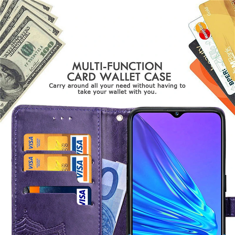Чехол для OPPO Realme 5, мягкий силиконовый чехол 6,5 дюйма, кожаный чехол-кошелек для OPPO Realme 5, чехол для OPPO Realme 5, чехол для телефона