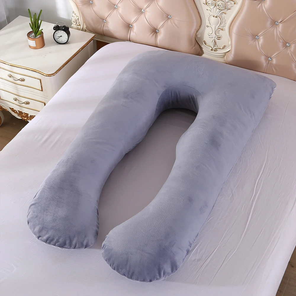 Crystal Velvet Pillow For Pregnant Women Body Cotton Pillowcase U Shape