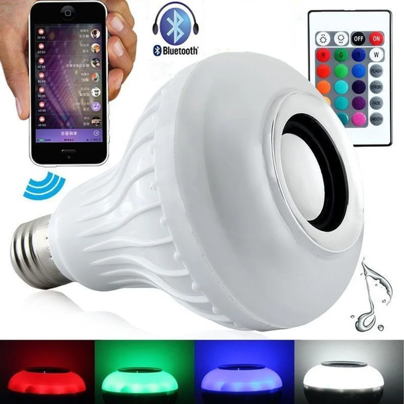 Умный музыкальный Bluetooth-динамик E27 RGB светодиодная лампочка 12 Вт проигрыватель с