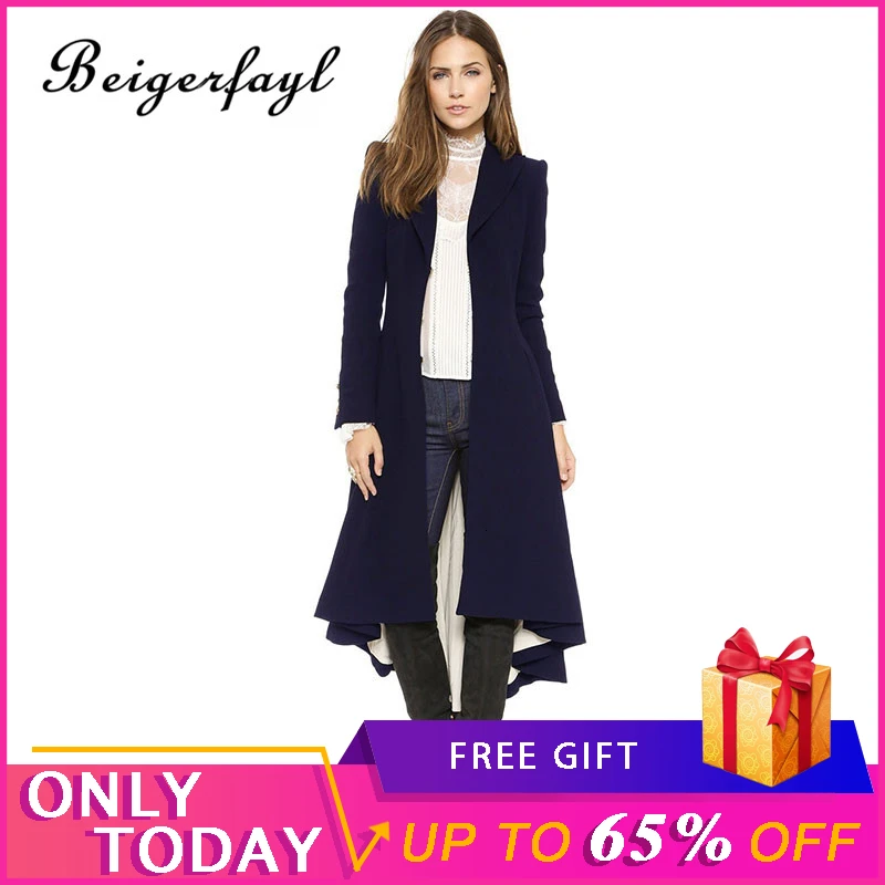Beigerfayl 2019 длинные шерстяные Casaco Corta Vento Feminino черные пальто Preto Abrigo Negro Mujer Manteau Femme