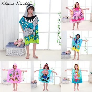 

Children's Bathrobe Girl Hooded Kids Bath Robe Lovely Child Boy Girls Robes Microfiber Soft Beach Pool Changing Towel with Hood