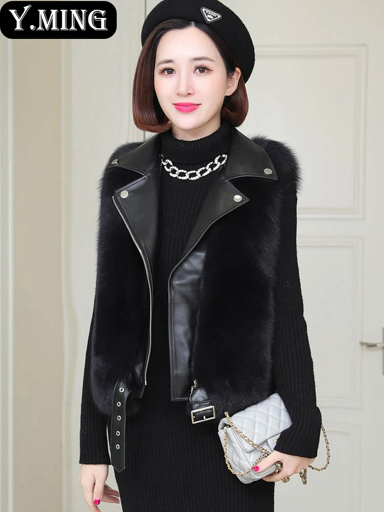 Pure fox fur vest Nuzhen fall / winter 2020 new style imported whole coat (7dea) | Женская одежда