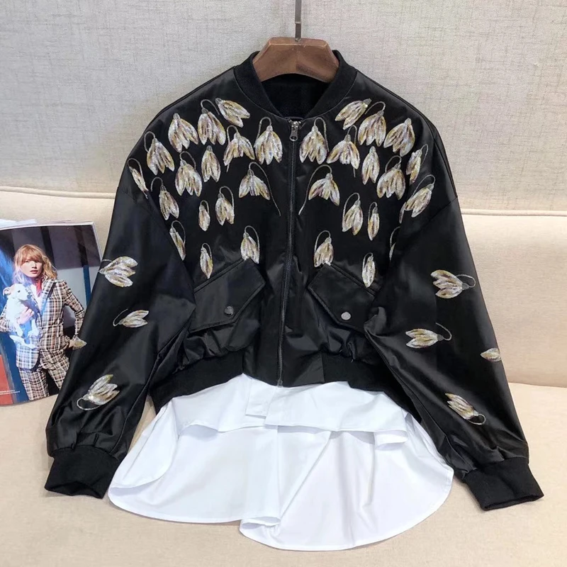 Famous Brand Jacket for Women High Quality Fashion Coat Floral Printed Elegant Party Jacket for Lady