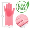 Magic Silicone Dishwashing Scrubber Dish Washing Sponge Rubber Scrub Gloves Kitchen Cleaning 1 Pair Soft   ► Photo 2/6