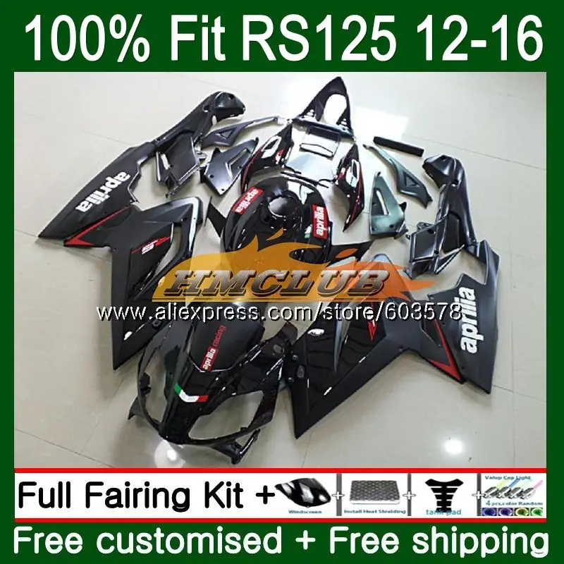 Инъекции для Aprilia RS4 RS-125 RS125 для детей возрастом 12, 13, 14, 15, 16 черный 41CL. 2 RSV125 RS125RR RS 125 2012 2013 обтекатель