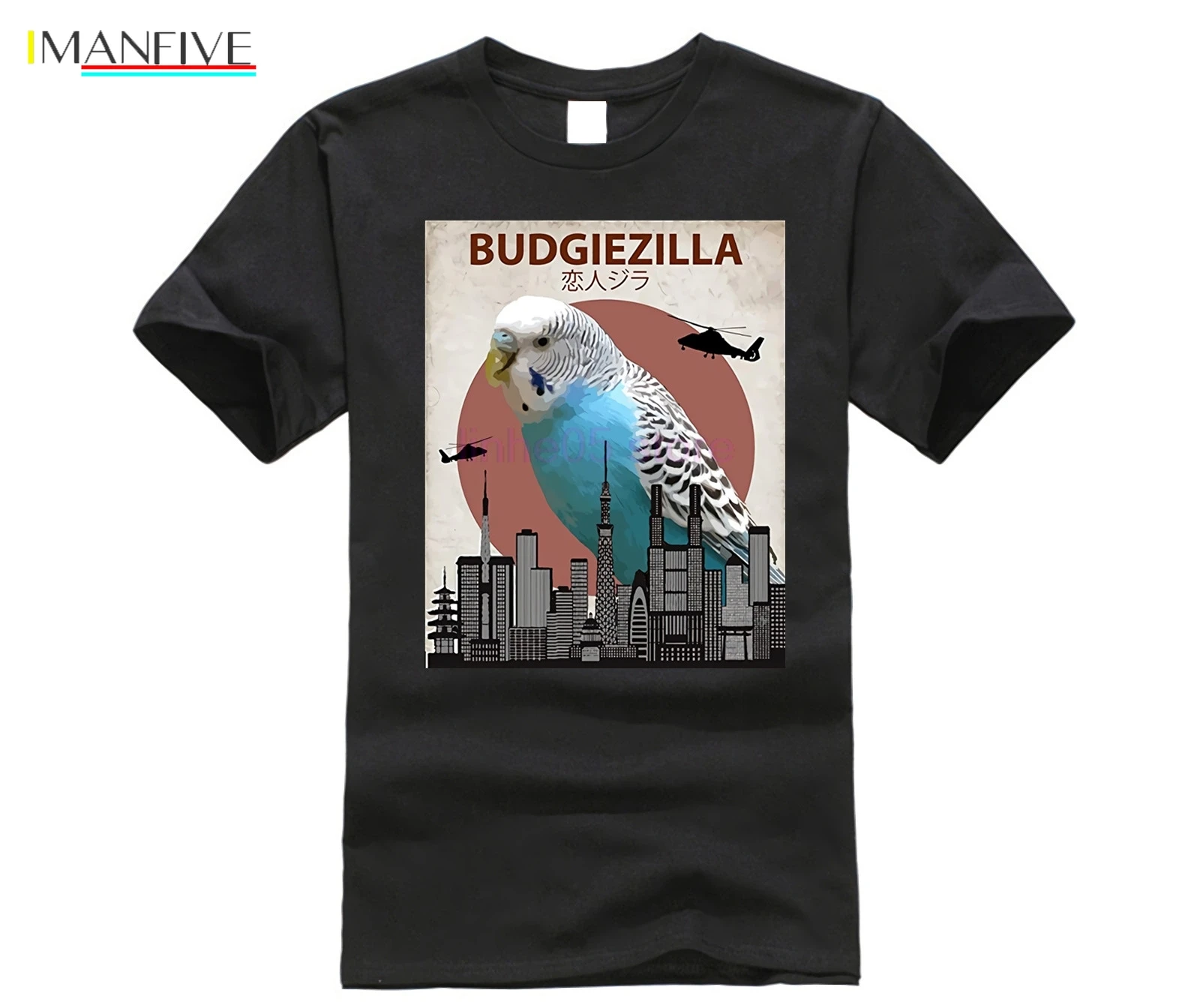 

2019 Hot sale Fashion 100% cotton Budgiezilla Budgie T-Shirt for Budgerigar Parakeet Lovers Tee shirt