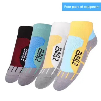 

4 Pairs Elastic Men Ankle Socks Thicken Warm Socks Outdoor Sports Travel Breathable Moisture Wicking Running Hiking Socks Hot