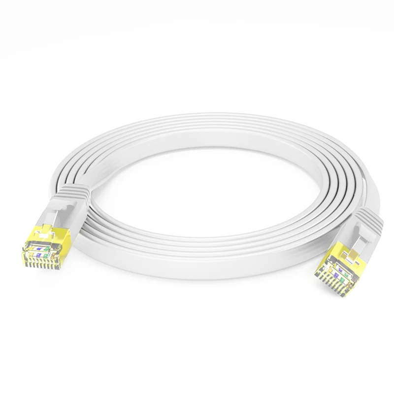 

1m 2M Cat7 Ethernet Flat Patch Network Cable, Shielded (STP) with Snagless Rj45 Connectors