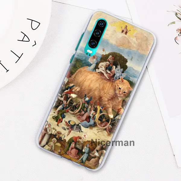 14 Забавный Pat Cat Art painting красочные милые чехлы для телефонов huawei P30 Pro P10 P20 Lite P30 Lite P Smart Plus Жесткий Чехол для ПК Co - Цвет: 14