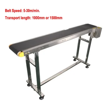 

120W assembly line conveyor belt Adjustable single buffle 1000mm double buffle 1500mm for date code food inkjet printer