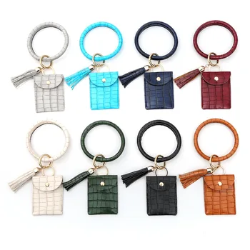 

New Bracelet Keychain Pu Tasseled Leather shi tou wen Crocodile Purse Bracelet Pendant