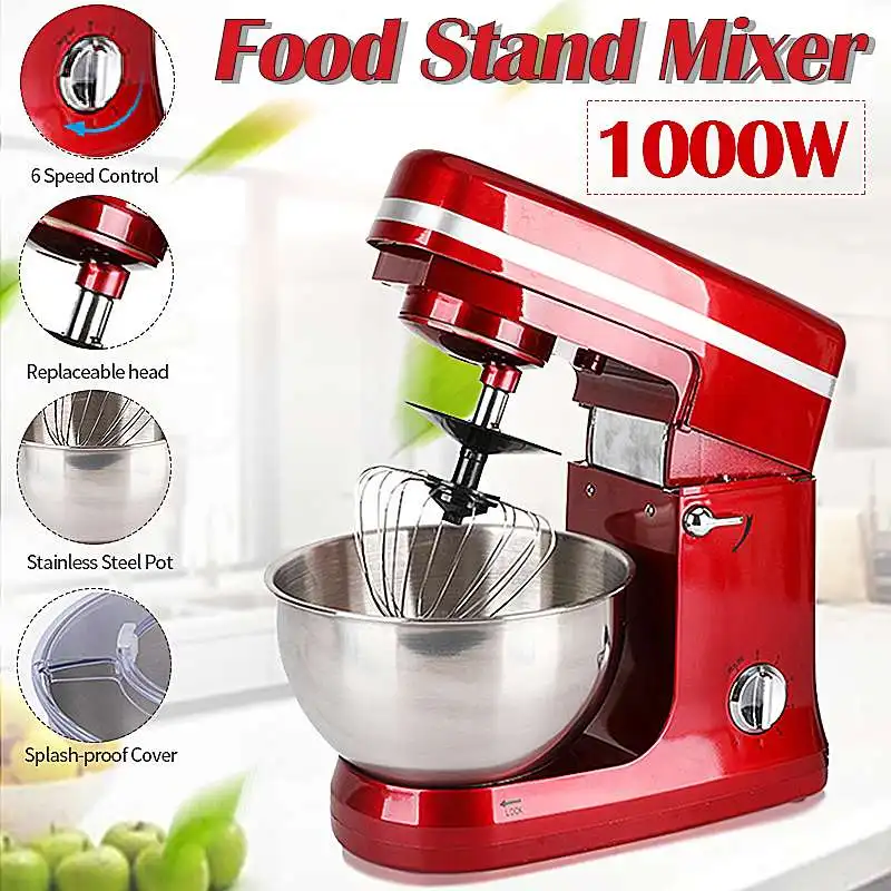 110V/220V 1000W Electric Food Mixer Table Stand Cake Dough Handheld Egg Beater Blender Baking Whipping Cream Machine | Бытовая техника