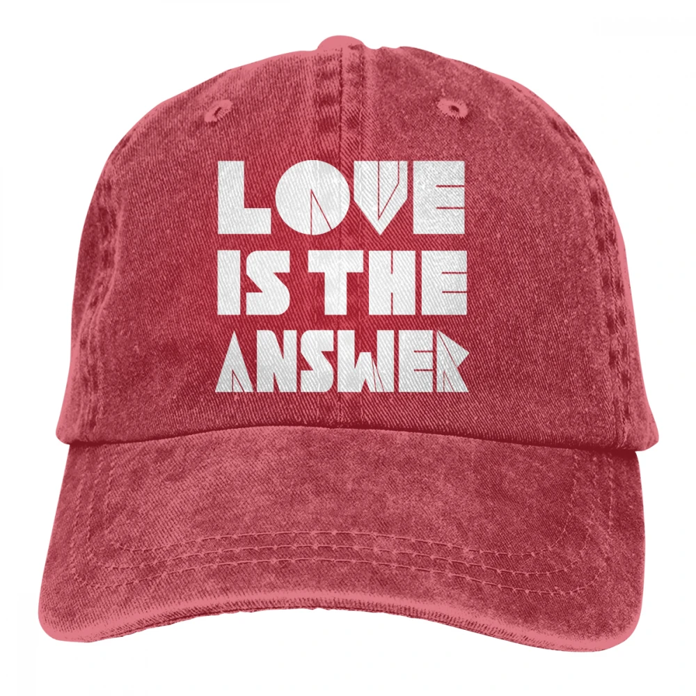 Love Is The Answer Casquette, черные унисекс Мужские Женские джинсовые бейсболка с ремешком, регулируемая шапка для гольфа, папы
