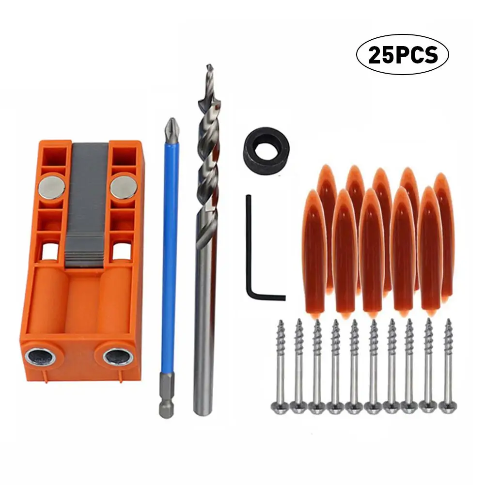 

25PCS Woodworking Inclined Hole Locator Positioning Drilling Tool Set Slanted Holes Inclined Hole Adjustable Woodworking Puncher