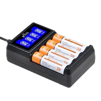 

AA AAA Rechargeable Battery + LCD Display Charger for AA AAA Calculator, MP3 Player, Flashlights