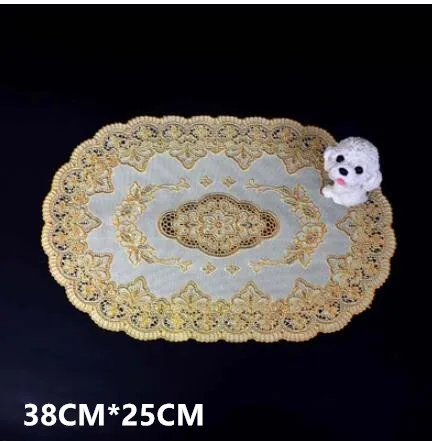 6pcs 6 шт. бронзовые кружева ПВХ коврик для столового стола Золотой подстаканник водонепроницаемый изоляционный коврик посуда принадлежности для ресторанов - Цвет: 6pcs