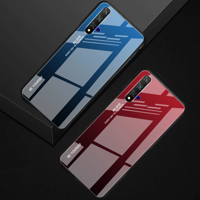 

Gradient Tempered Glass Phone Case For Huawei Mate 20 10 Lite Glass Cover Honor 20 Pro 9 10 Lite Case For Huawei P30 P20 Pro 8X