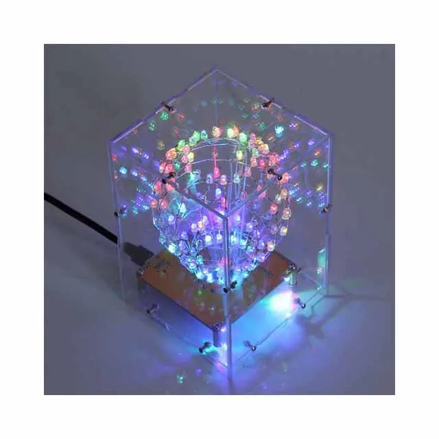 

A23-- RGB LED Cubic Ball Colorful Light Cube Cubic Ball w/ Shell Creative Electronic Kit Remote Control Night Lights