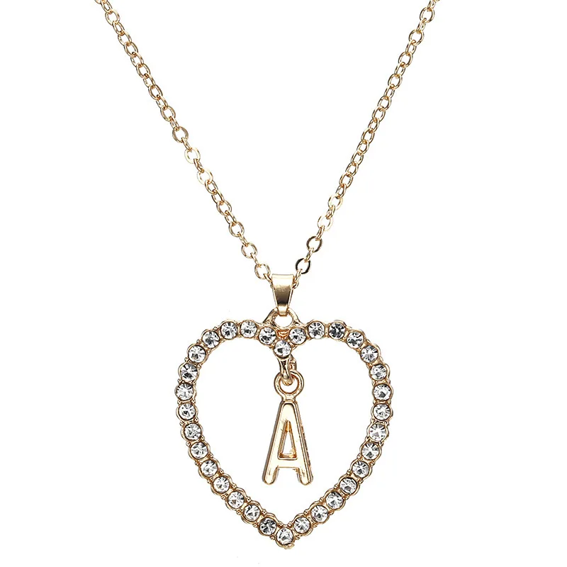 

Heart A -Z 26 Letters Minimalist Necklace For Women Choker Chain Pendant Necklace Friends Gift Jewelry DropshippingNecklaces