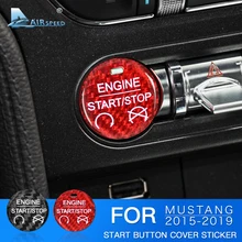 Скорость движения воздуха выхлопной трубы из углеродного волокна для Ford Mustang для Ford Mustang аксессуары двигателя Кнопка запуска и остановки Стикеры