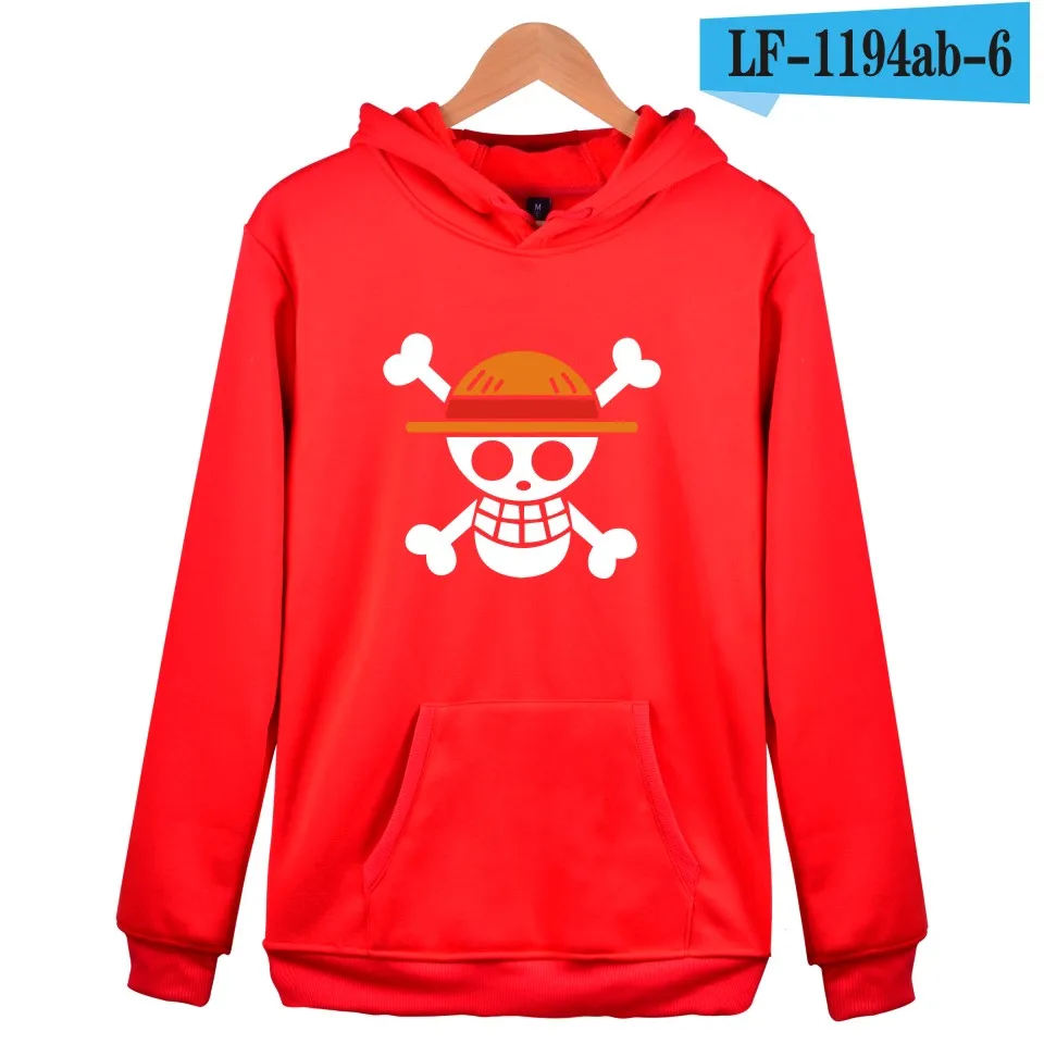 red Аниме one piece толстовки для мужчин/мальчиков толстовки Толстовка хлопок стиль уличная мода один кусок плюс размер больше размер d Толстовка - Цвет: red