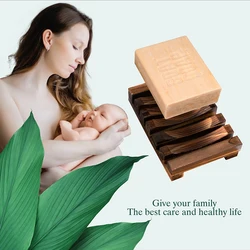 4 Pcs Set Soap Dish Handmade Soap Box Made of Natural Pine and Soap Exfoliating Bag Natural Soap Saver Bathroom Accessories