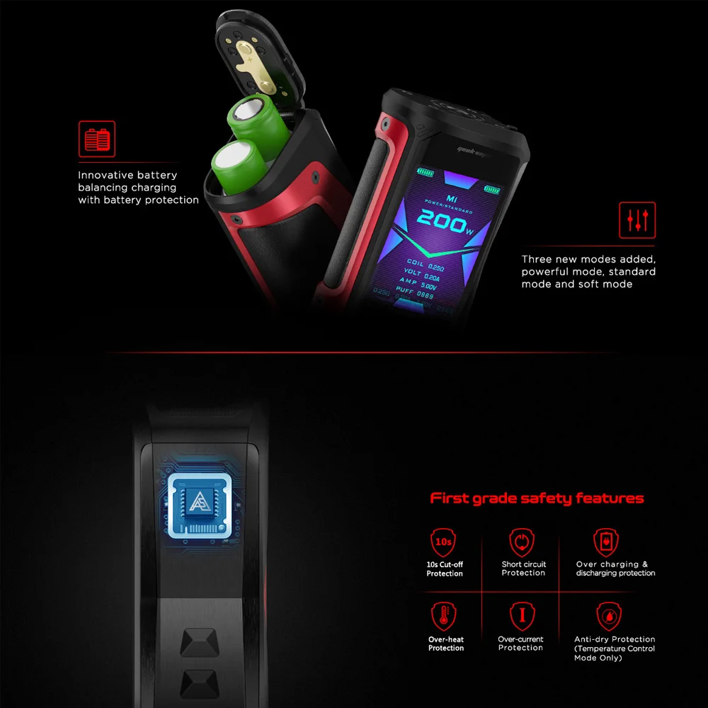 Новый Geekvape Aegis X vape Комплект 200 Вт Box Mod и 5 мл распылитель как 2 0 Чипсет электронная