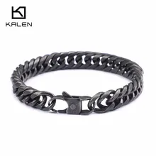 Матовые Звенья из нержавеющей стали в стиле панк, мужские браслеты с застежкой-лобстером 23 см, матовые ручные браслеты, ювелирные изделия