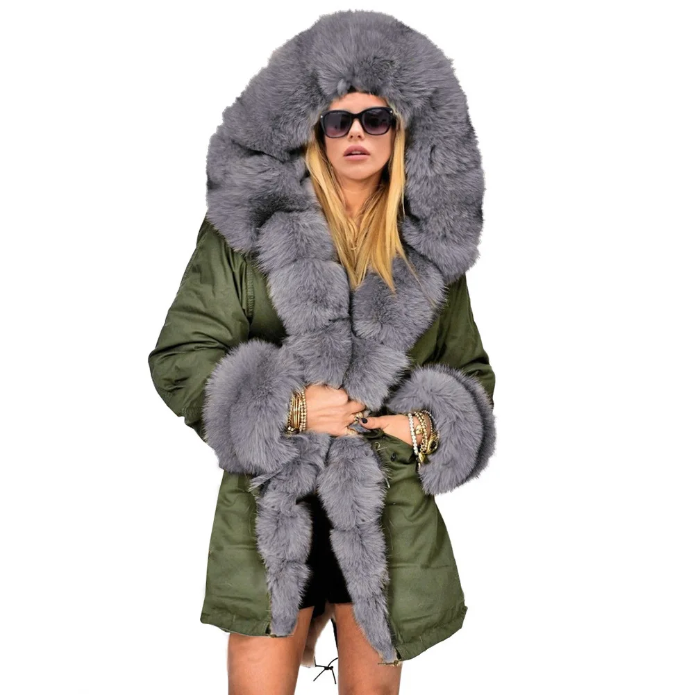 Gray collars Женское теплое шерстяное пальто с капюшоном, воротник, однотонный цвет и Камуфляжный стиль, пальто с капюшоном, свободный дизайн, зимнее теплое плюшевое пальто - Цвет: Gray collars