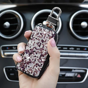 

1 Pcs Men & Women Car Key Bag Wallet Crystal Key Case Fashion Housekeeper Holders Luxury for BMW LADA Accessories