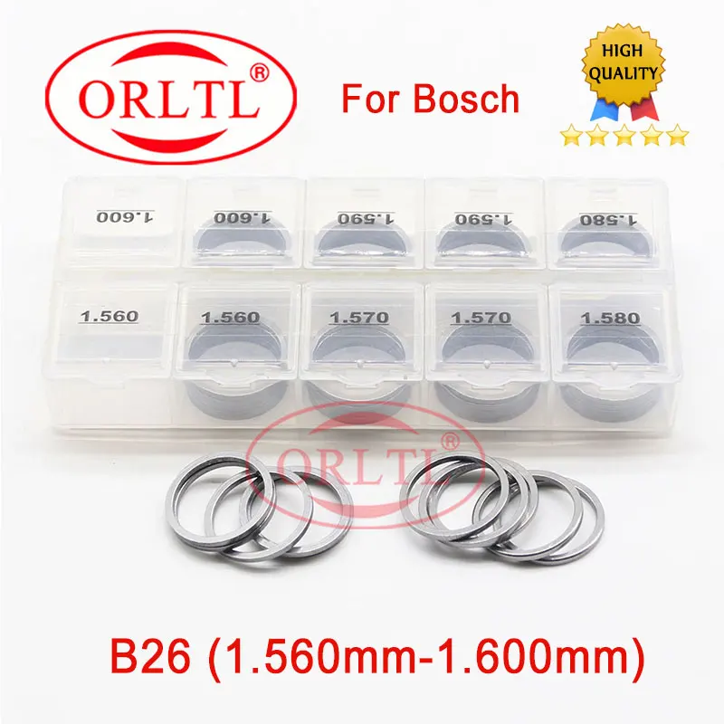 

ORLTL B26 Shims Injector Gaskets Kit Size:1.56--1.60mm Nozzle Needle Valve Lift Adjusting Washers Diesel Injector Gaskets