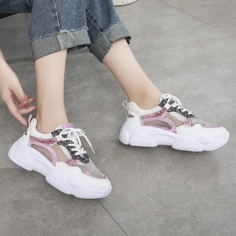 Woman Mesh Sandals 2020 Summer New Fashion Breathable Middle Heel Casual Sprots Blue Shoes Ladies Lace Up Pink Sneakers Women Woman Mesh Sandals 2020 Summer New Fashion Breathable Middle Heel Casual Sprots Blue Shoes Ladies Lace Up Pink Sneakers Women